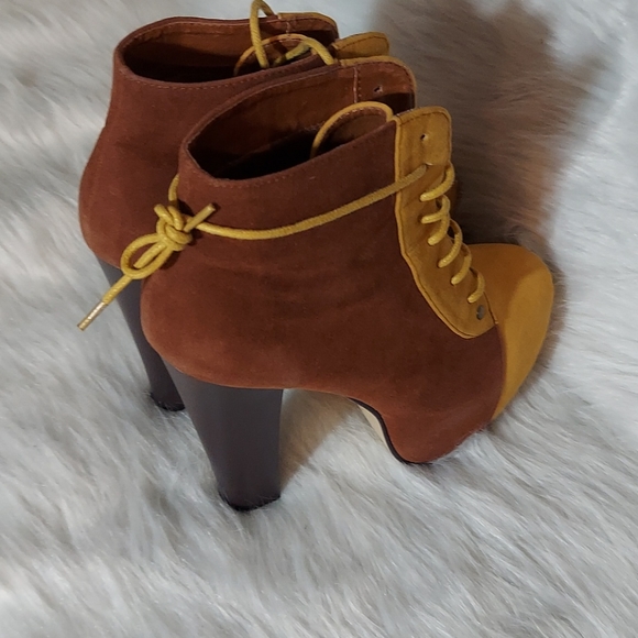 Womens Color Block  Booties Sz 8.5 - Picture 6 of 6